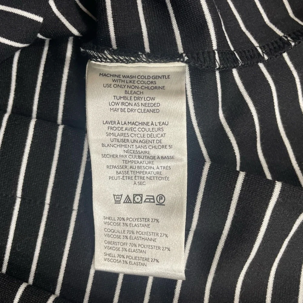 EUC Maeve for Anthropologie Corset Peplum Black and White Striped Blouse (G)